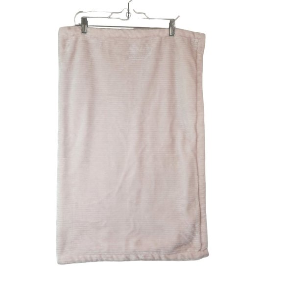 Mon Lapin Baby Girl Blanket Solid Pink Ribbed Cream Sherpa Security Blanket - Picture 2 of 8